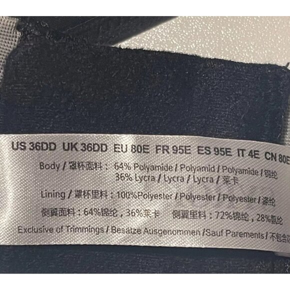 Syrokan Women 36DD Black Sports Bra High Impact Racerback Velcro Straps Support - Picture 12 of 12